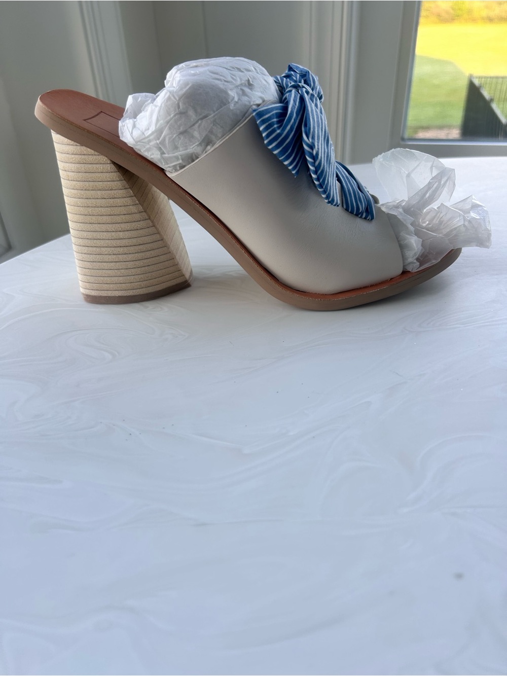 NEW Dolce vita ladies Women’s Amber ivory leather heels size 8.5 - Picture 4 of 7